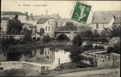 Ak Cholet Maine et Loire, Le Pont Vieux