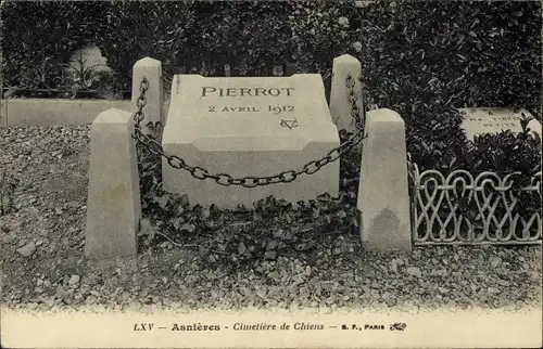 Ak Asnières sur Seine Hauts-de-Seine, Cimetiere de Chiens, Hundefriedhof