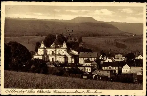 Ak Wambierzyce Albendorf Schlesien, Gesamtansicht, Heuscheuer