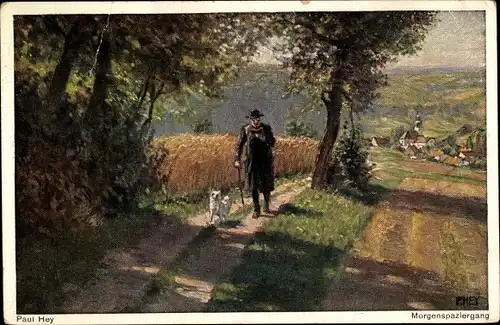 Künstler Ak Hey, Paul, Morgenspaziergang, Verein für das Deutschtum im Ausland