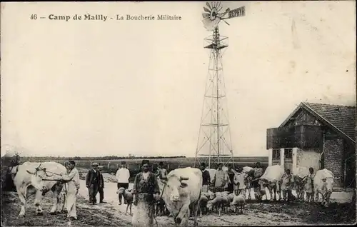 Ak Mailly le Camp Aube, La Boucherie Militaire, Windrad