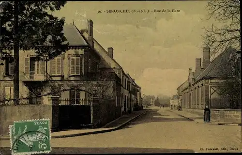 Ak Senonches Eure et Loir, Rue de la Gare