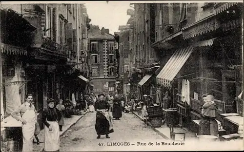 Ak Limoges Haute Vienne, Rue de la Boucherie