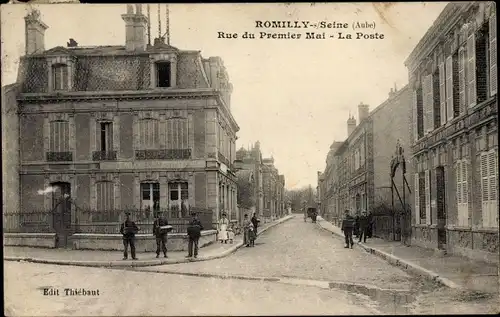 Ak Romilly sur Seine Aube, Rue du Premier Mai, la Poste