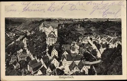 Ak Haigerloch im Zollernalbkreis, Totalansicht der Ortschaft, Schloss