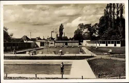 Ak Balingen in Württemberg, Städtisches Schwimmbad, Freibad