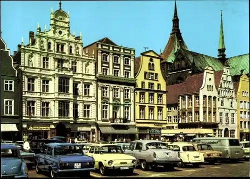 Ak Hansestadt Rostock, Ernst Thälmann Platz, Parkplatz