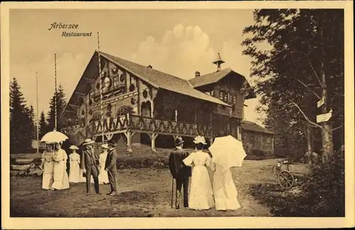 Ak Bayerisch Eisenstein im Bayrischen Wald, Arbersee Restaurant