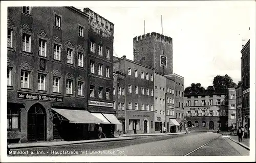 Ak Mühldorf am Inn Oberbayern, Hauptstraße, Landshuter Tor