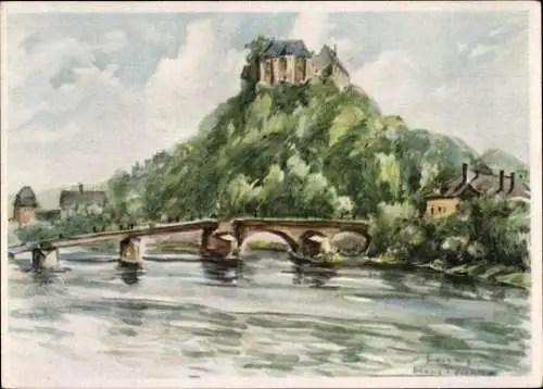 Künstler Ak Richter, Hans, Leisnig an der Mulde Sachsen, Burg Mildenstein