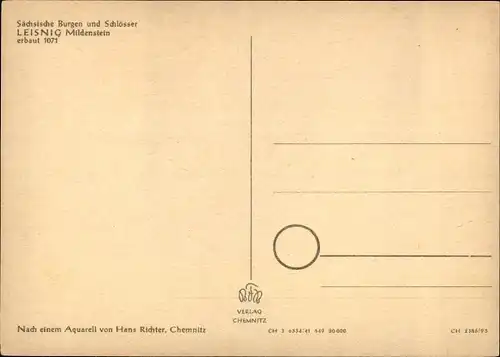 Künstler Ak Richter, Hans, Leisnig an der Freiburger Mulde Sachsen, Burg Mildenstein