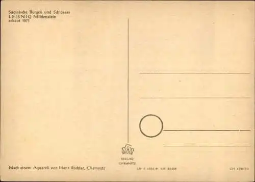 Künstler Ak Richter, Hans, Leisnig an der Mulde Sachsen, Burg Mildenstein