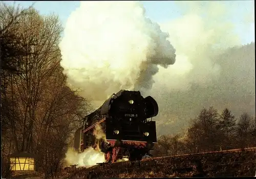 Ak Uhlstädt Kirchhasel an der Saale, Eisenbahn Lok 01 1531, P3004, 1986