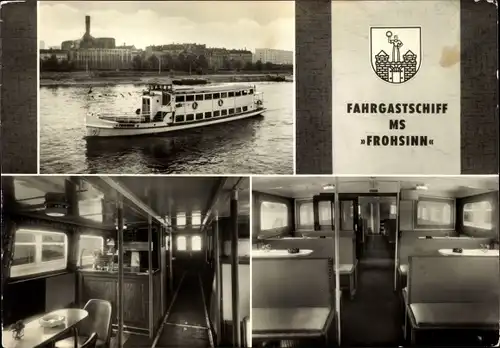 Ak MS Frohsinn, Weiße Flotte Magdeburg, Innenansichten