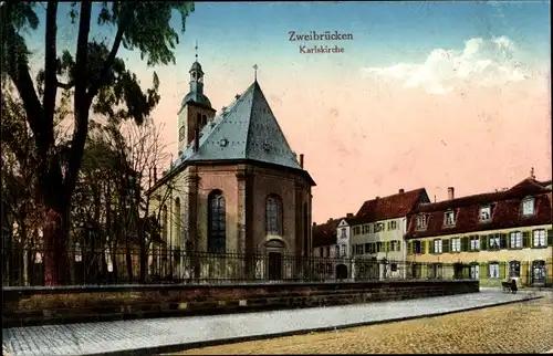 Ak Zweibrücken in der Pfalz, Karlskirche