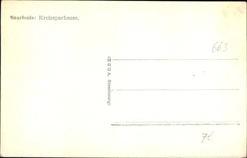 Ak Saarlouis im Saarland, Kreissparkasse