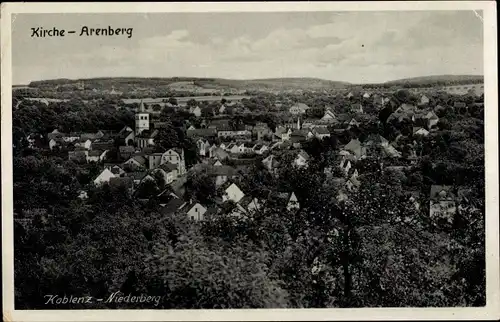 Ak Arenberg Koblenz am Rhein, Panorama, Kirche, Niederberg