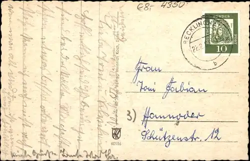 Ak Recklinghausen im Ruhrgebiet, Bochumer Straße, Postamt, Theodor-Körner-Schule