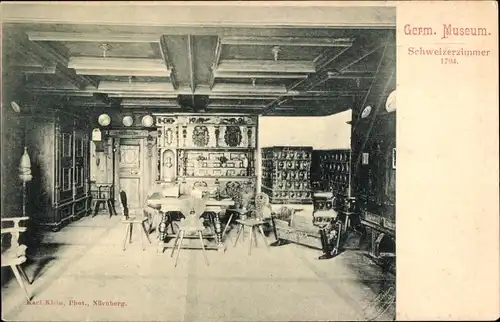 Ak Nürnberg in Mittelfranken, Germ. Museum, Schweizerzimmer, 1794