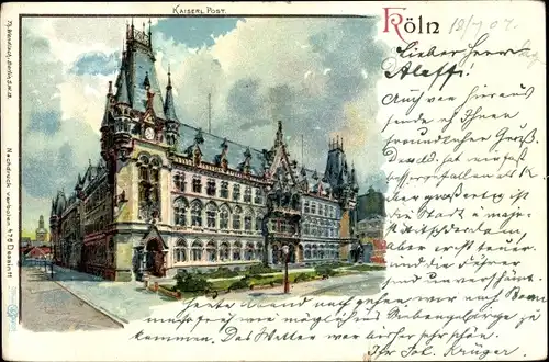 Litho Köln am Rhein, Kaiserliche Post
