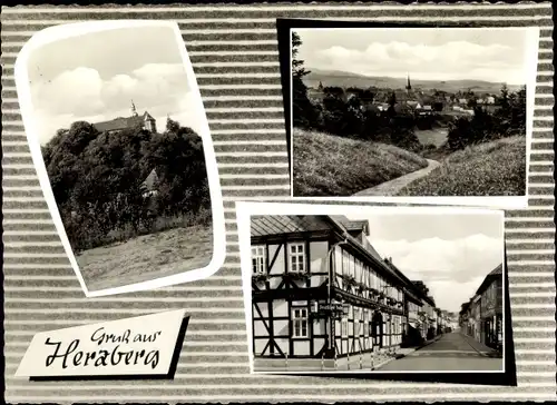 Ak Herzberg am Harz, Fachwerkhaus, Gesamtansicht