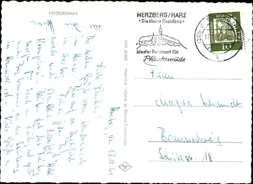 Ak Herzberg am Harz, Fachwerkhaus, Gesamtansicht