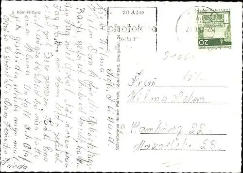 Ak Flittard Mülheim Köln am Rhein, Straßenpartie, Kirche, Häuser