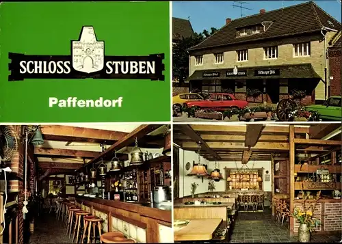 Ak Paffendorf Bergheim an der Erft, Schloss-Stuben, Glescherstraße 50, Innen- und Außenansicht