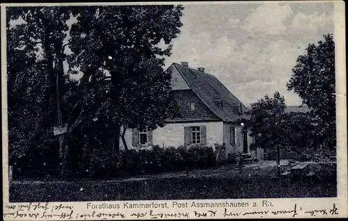 Ak Assmannshausen Rüdesheim am Rhein, Forstrevier Kammerforst, Rheingau, Forsthaus