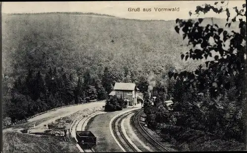 Ak Vormwald Hilchenbach in Westfalen, Bahnhof, Gleisseite