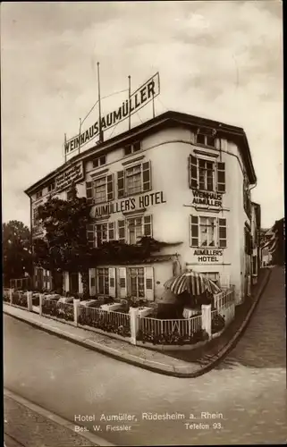 Ak Rüdesheim am Rhein, Weinhaus Hotel Aumüller