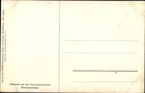 Künstler Ak Hoffmann, H., Breitnau im Schwarzwald, Höllental bei der Ravennaschlucht