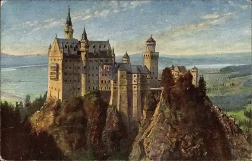 Künstler Ak Hoffmann, H.,  Hohenschwangau Schwangau im Ostallgäu, Schloss Neuschwanstein