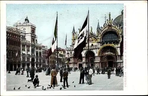 Ak Venezia Venedig Veneto, Chiesa di S. Marco, Torre dell'Orologio