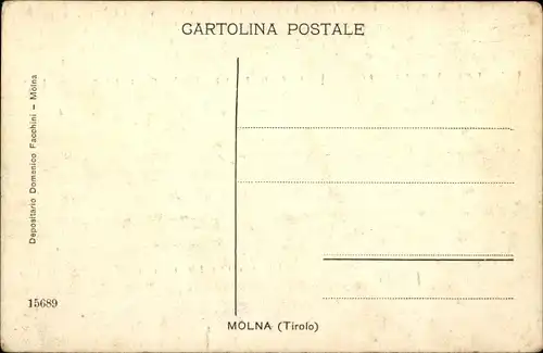 Ak Molina Südtirol, Panorama vom Ort