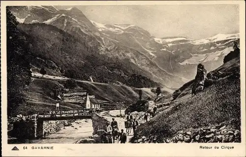 Ak Gavarnie Hautes Pyrénées, Retour du Cirque