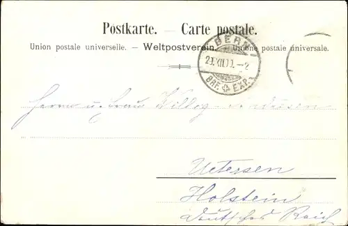 Künstler Ak Bern Stadt Schweiz, Heiliggeistkirche, Glückwunsch Neujahr