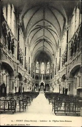 Ak Niort Deux Sèvres, Interieur de l'Eglise Saint Etienne