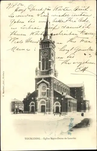 Ak Tourcoing Nord, Eglise Notre Dame de Lourdes