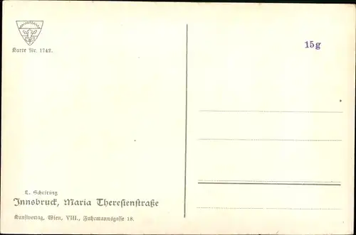 Künstler Ak Scheiring, L., Innsbruck in Tirol, Maria-Theresienstraße