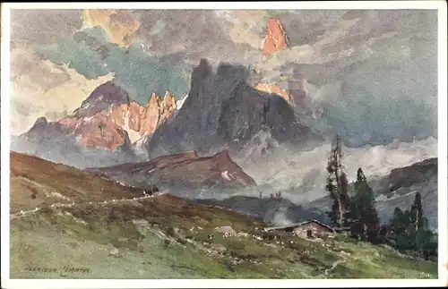 Künstler Ak Compton, E. H., Südtirol Italien, Passo di Rolle, Col Cimon della Pala, Dolomiti