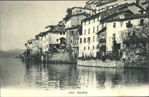 Ak Gandria Lago di Lugano Tessin Schweiz, Wohnhäuser am Wasser