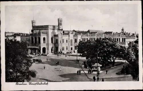 Ak Wrocław Breslau Schlesien, Hauptbahnhof