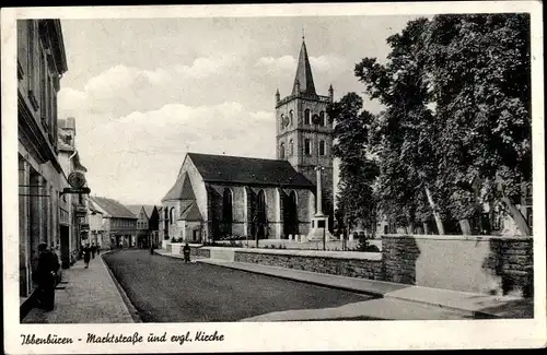 Ak Ibbenbüren in Westfalen, Marktstraße, Evangelische Kirche