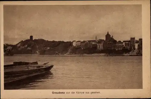 Ak Grudziądz Graudenz Westpreußen, Blick auf den Ort von der Kämpe aus gesehen