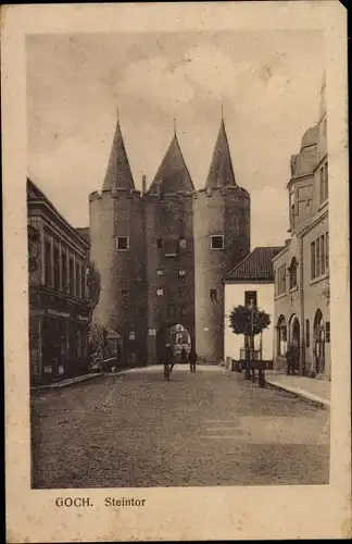Ak Goch am Niederrhein, Straßenpartie mit Steintor