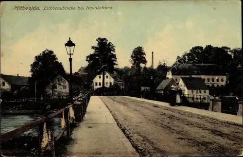 Ak Neudörfchen Mittweida in Sachsen, Zschopaubrücke