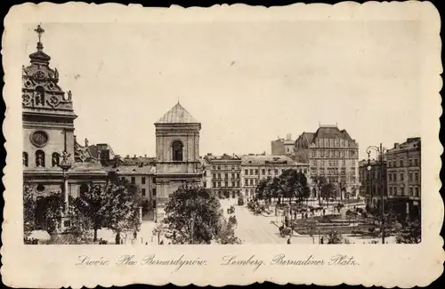 Ak Lwów Lemberg Ukraine, Plac Bernardynow, Bernadiner Platz