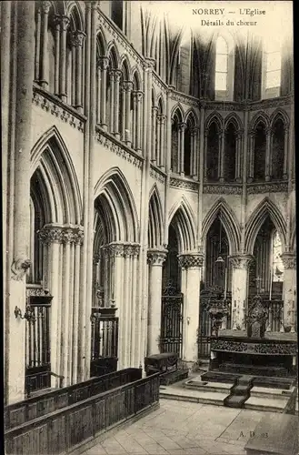 Ak Norrey Calvados, L'Eglise, Details du Choeur