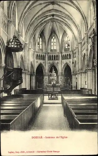 Ak Dozulé Calvados, Interieur de l'Eglise